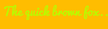 Image with Font Color B7FC00 and Background Color FFBD00